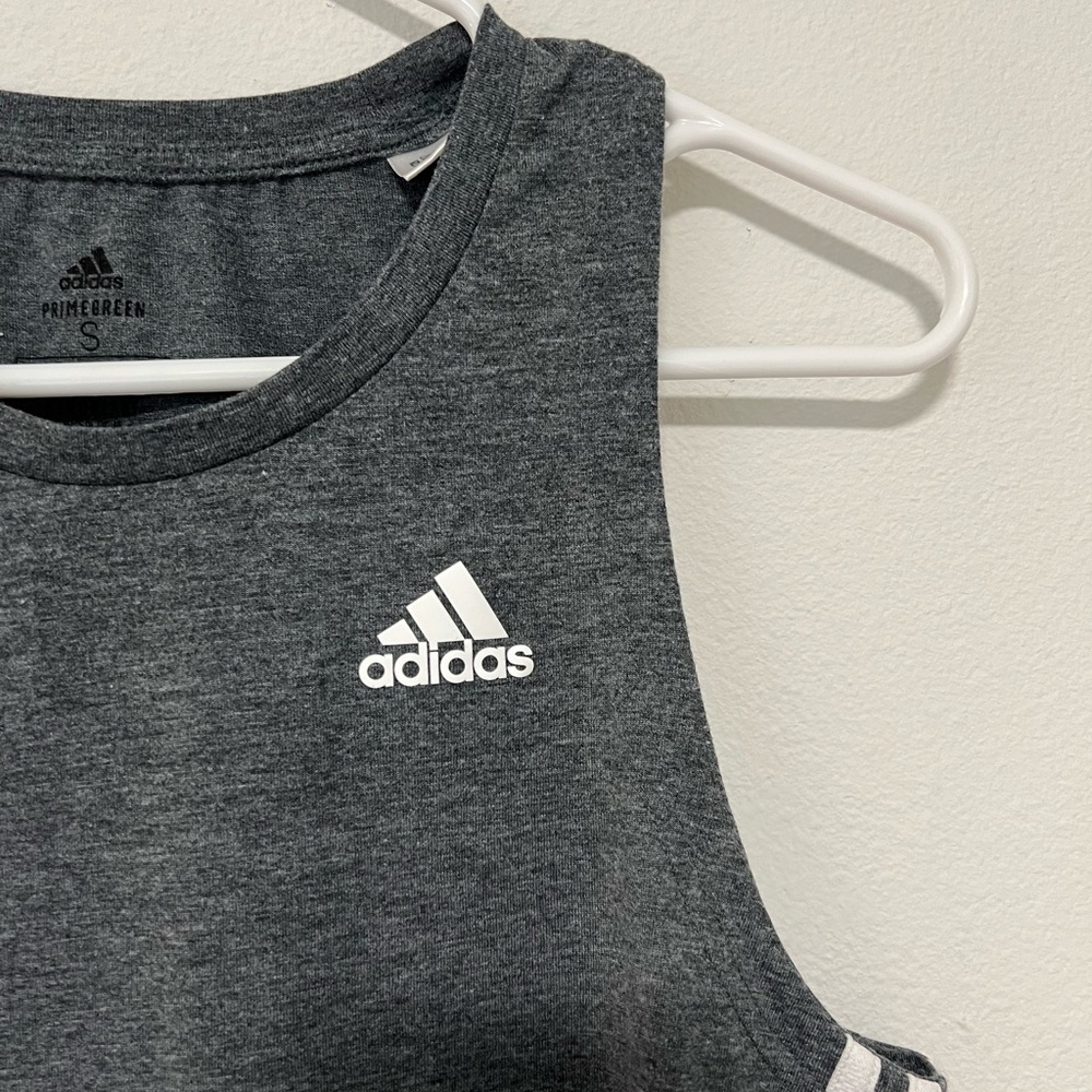Adidas Women’s Gray PrimeGreen AEROREADY Active Training Tank - Picture 2 of 7